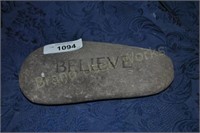 BELIEVE Collectible Rock approx 10"