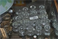 huge lot of glass taper candle holders
