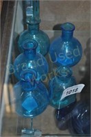 4 cost plus China blue glass jars no lids
