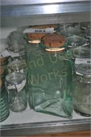 Lot of 5 Cost plus triangle glass canisters