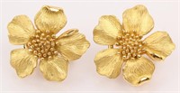 18K YELLOW GOLD TIFFANY & CO. FLORAL EARRINGS