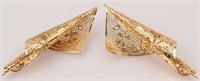 14K YELLOW GOLD LACE MOTIF EARRINGS