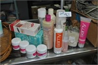 Lot of bathroom products shampoos/conditioners