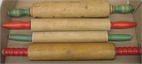 Lot of 4 Vintage Wood Rolling Pins