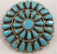 Large Native American Turquoise Pendant/Brooch