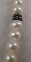 Vintage Sterling Silver Natural Pearl Necklace