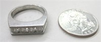 .925 Stamped Sterling Ring w/ Clear Stones