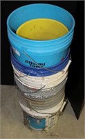 STACK OF 5 GALLON BUCKETS
