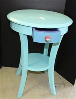 1 DRAWER PAINTED ROUND ACCENT TABLE