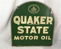 Old Quaker State motor oil metal sign vintage
