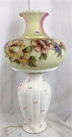 Large table lamp with a beautiful floral globe