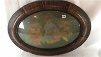 Old artwork in an oval frame