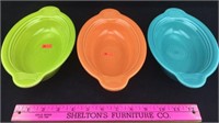 3 Fiesta Ware Colored Deep Dishes