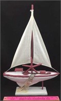 Wooden Sailboat Model with Starfish