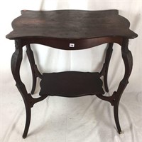 Antique scalloped top parlor table