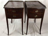 Pair of mahogany two drawer nightstands