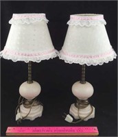 Pair of Milk Glass Electric Lamps