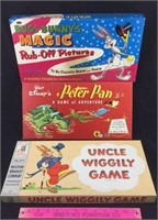 2 Vintage Board Games and a Bugs Bunny Drawing Set