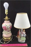 Handpainted Lamp and Porcelain Japanese Lamp