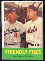 1963 - Topps #68 - Friendly Foes - Snyder/Hodges