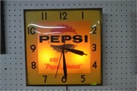 Vintage Lightup Pepsi Clock