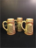 Set of 3 Budweiser Steins