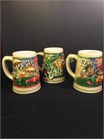 Set of various Budweiser St Patrick's Day Steins