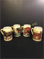Lot of various Budweiser Clydesdale Steins