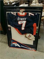 Framed football jersey and cap