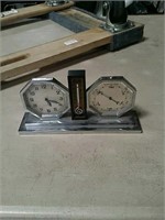 Deco barometer and clock
