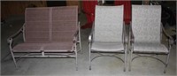 PATIO LOVE SEAT & PAIR OF CHAIRS