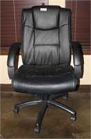 BLACK HIGH BACK OFFICE ARM CHAIR WITH CASTERS