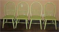 WOODEN PAINTED SPINDLE BACK DINING CHAIRS