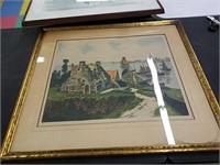 Stunning framed and matted colorized lithograph,