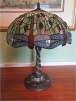 Fine Dragonfly Stained Glass Lamp