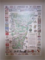 Hardboard Vermont Wall Map