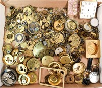 GROUPING OF POCKET WATCH CHRONOMETER PARTS ETC