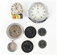 GROUP OF MILITARY CHRONOMETER PARTS MOVEMENTS ETC