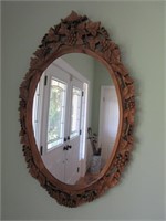Unusual Carved Mahogany Wall Mirror