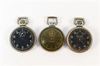 (3) MILITARY ELGIN POCKET WATCH TIMERS