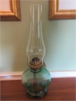 Coloured Glass Oil Lamp
