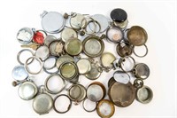 GROUPING OF POCKET WATCH CASES, PARTS, ETC