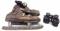 Vintage Binoculars & Ice Skates