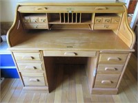 Large Oak Rolltop Desk