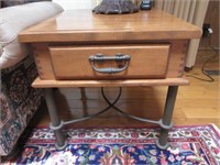 "Wesson Pine and Iron End Table