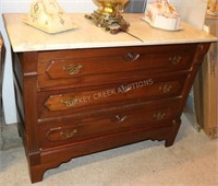 VICTORIAN MARBLE TOP 3-DRAWER CHEST
