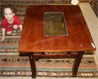 CONTEMPORARY MISSION STYLE TABLE W/ LEADED