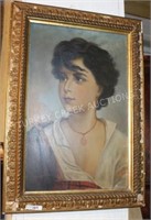 LATE 19TH C. OIL ON BOARD PORTRAIT OF A WOMAN