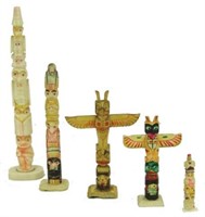 4 Miniature Totem Poles