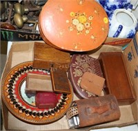 LOT OF MISC. WOODEN WARE BOXES, ETC.